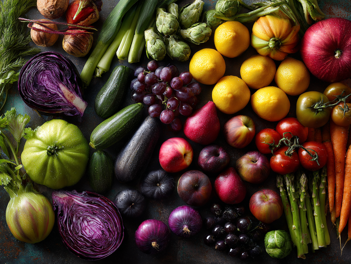 Свіжі овочі та фрукти для здорового харчування